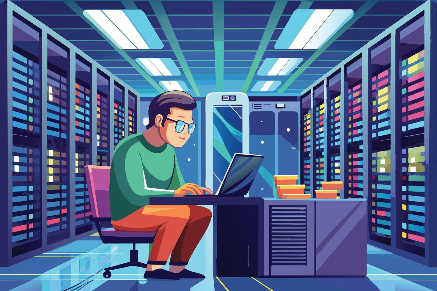 Cybersecurity & Office Background